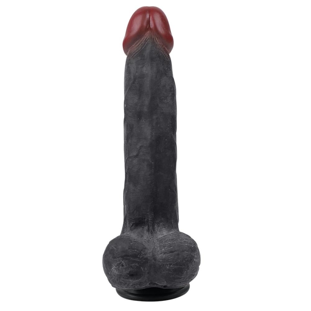 özel çift katmanlı 25 cm ultra gerçekçi zenci dildo